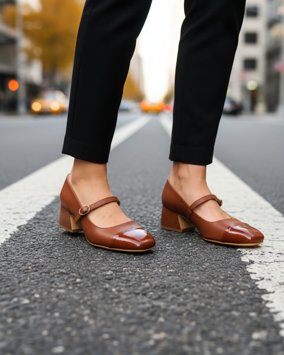 Zapatos Mary Jane marrones comodos punta charol versatiles ciudad elegantes mexcalinas