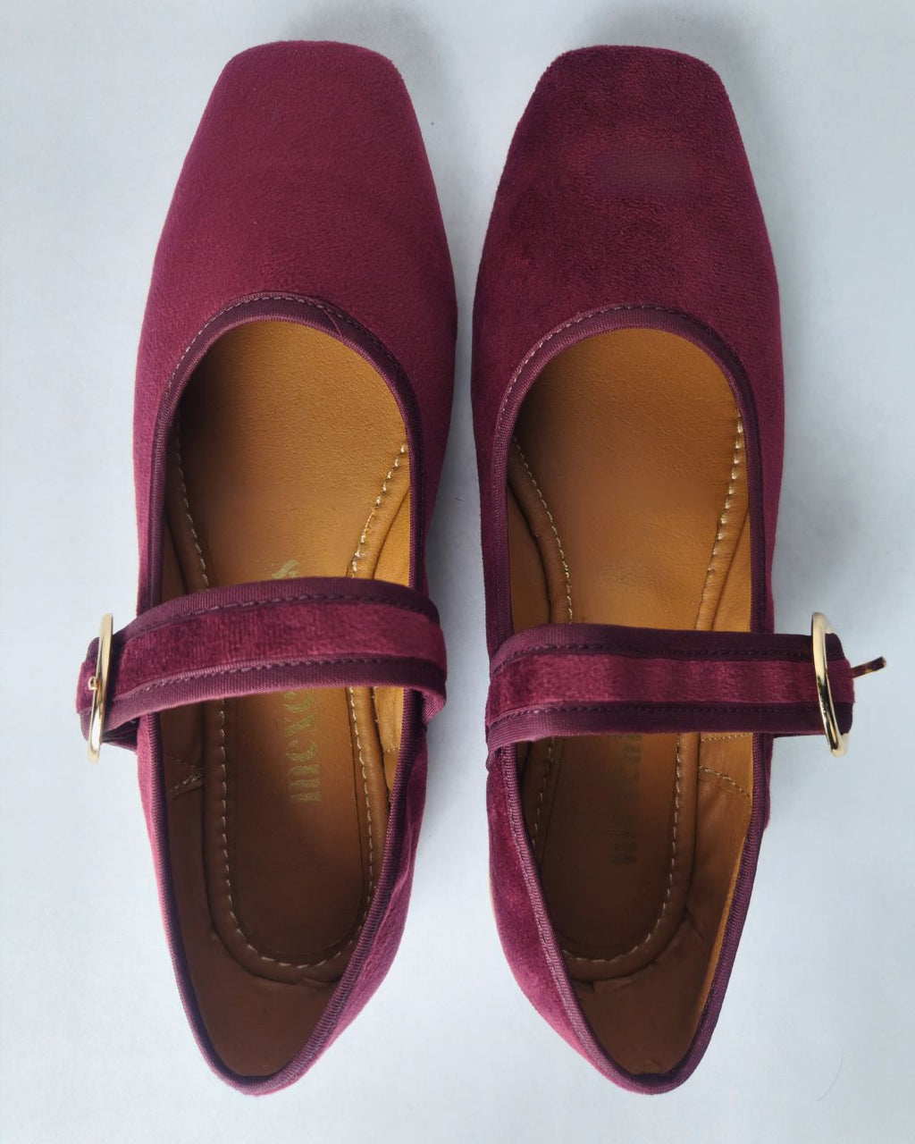 bailarinas bugambilia gamuza sintetica tono vino plantilla acolchada hebilla dorada mexcalinas