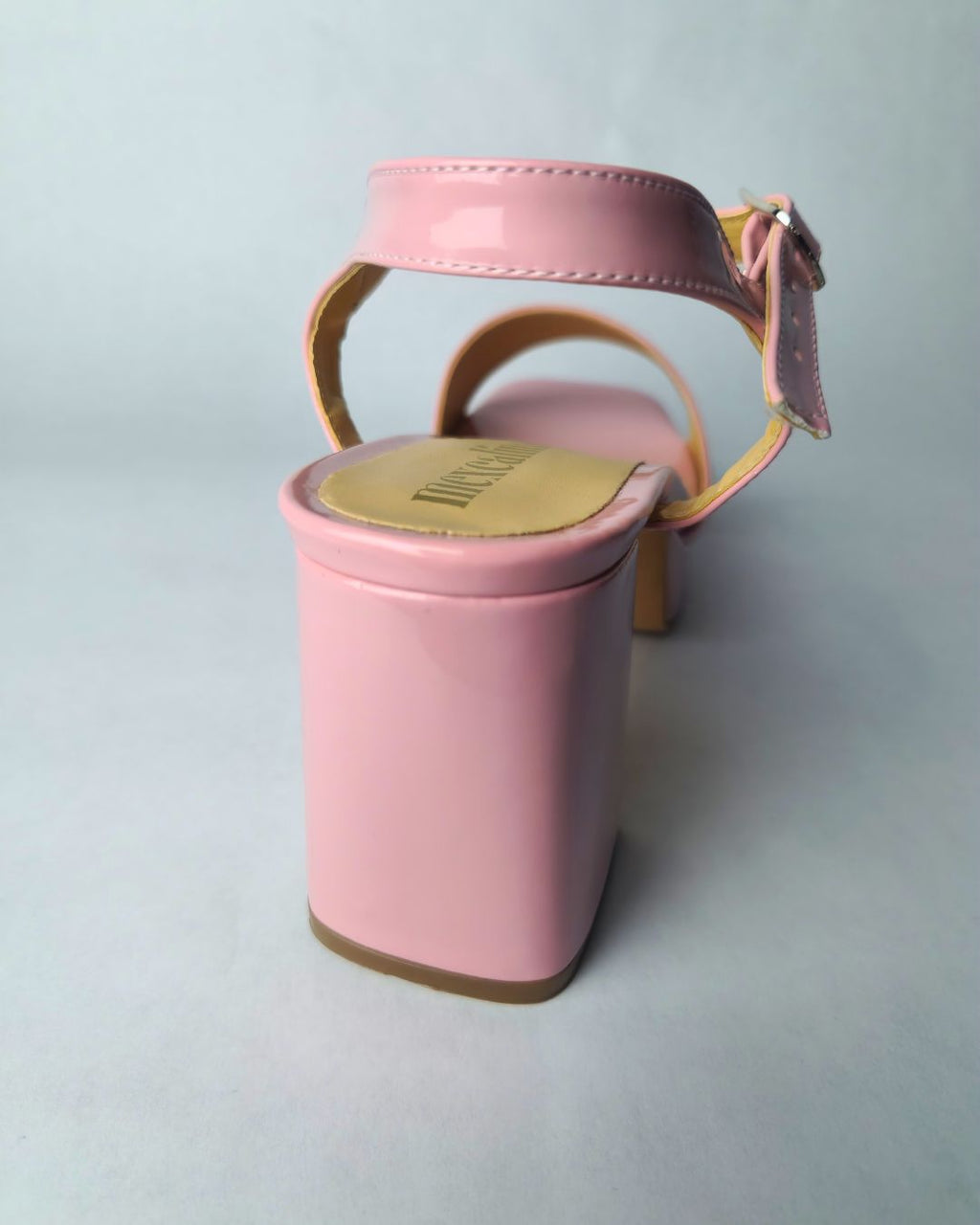 sandalia rosa fiesta tacon cuadrado suela antideslizante mexcalinas