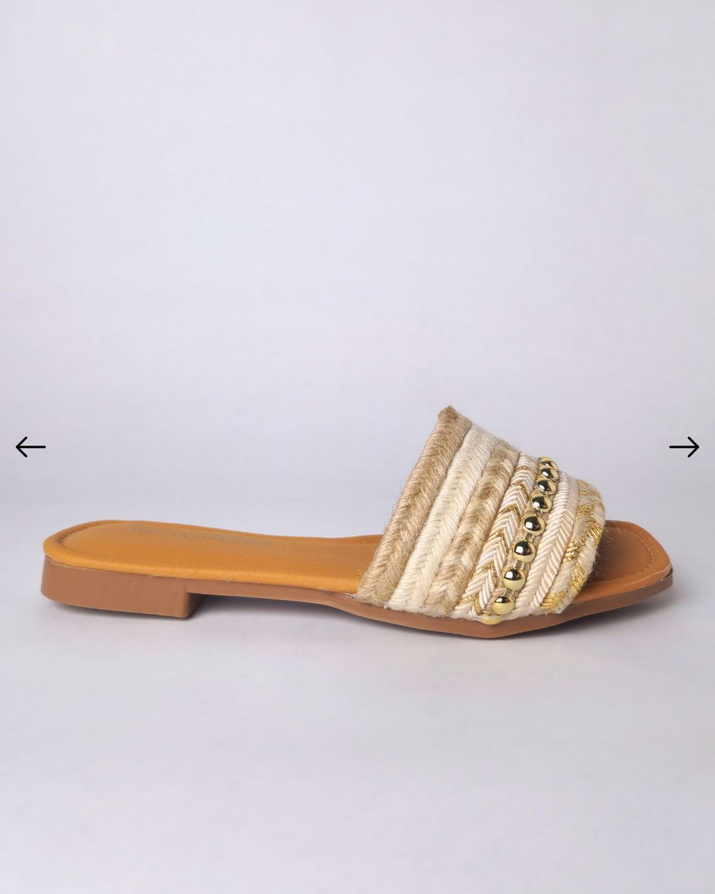 sandalias sol beige yute natural detalles dorados suela antideslizante plantilla acolchada mexcalinas