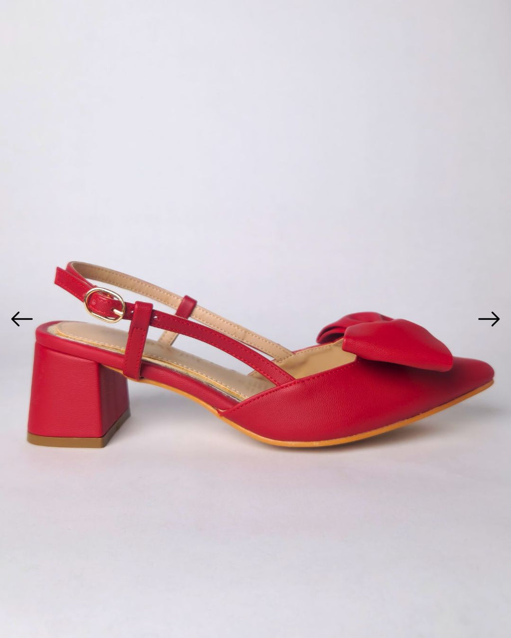 tacon victoria slingback rojo lazo correa hebilla dorada mexcalinas
