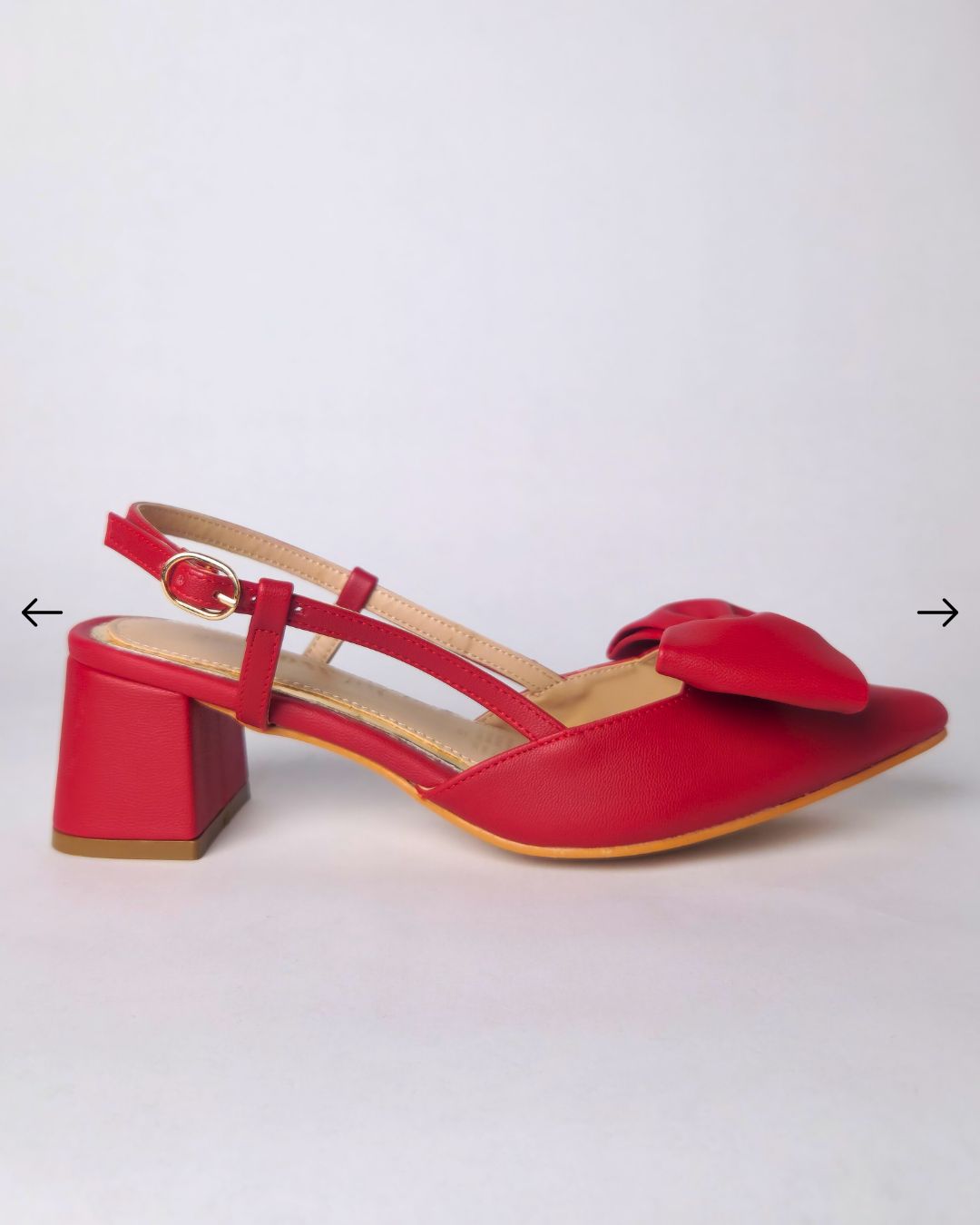 tacon victoria slingback rojo lazo correa hebilla dorada mexcalinas